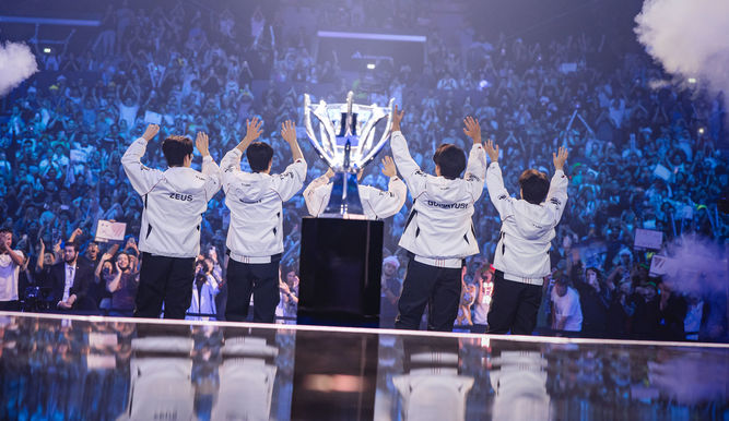 Una instantánea histórica: T1 tras eliminar a Gen.G de Worlds 2024