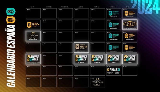 Calendario final de la Kings League 2024