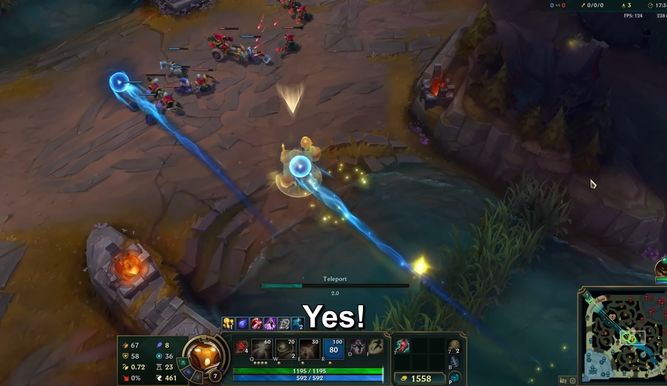 Una de las nuevas interacciones del Teleport de LoL con Bard