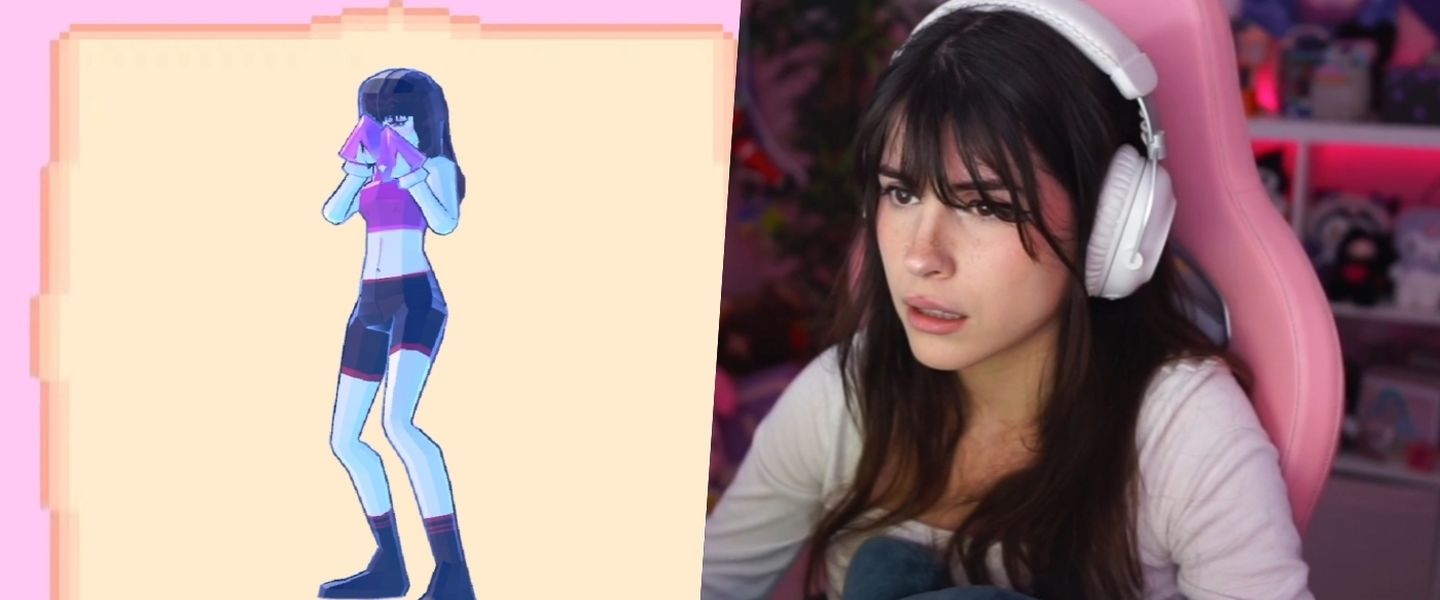 Abby, protagonista de su propio videojuego, lo prueba en directo