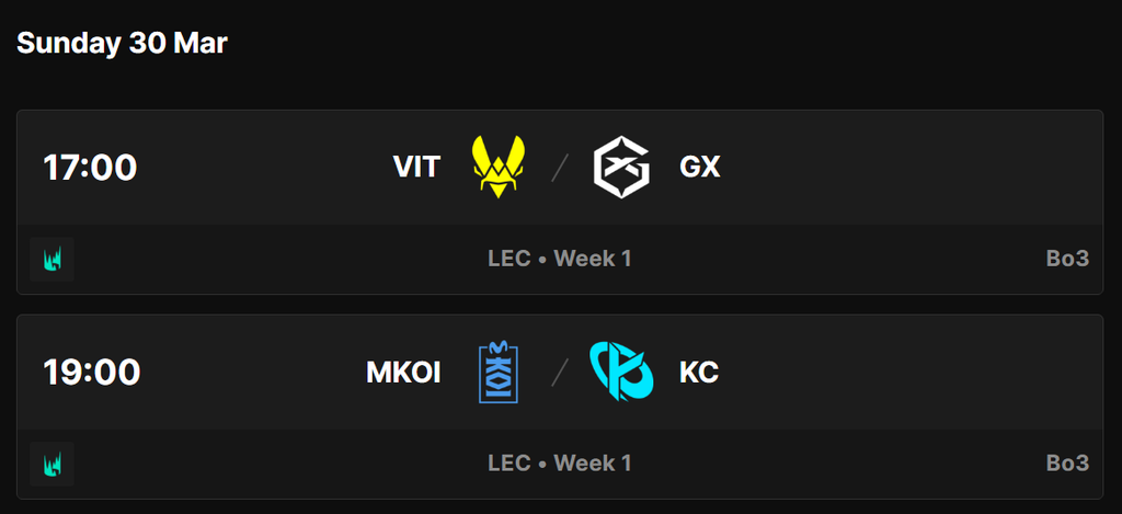 Domingo 30 de marzo | Jornada 1 (Bo3)