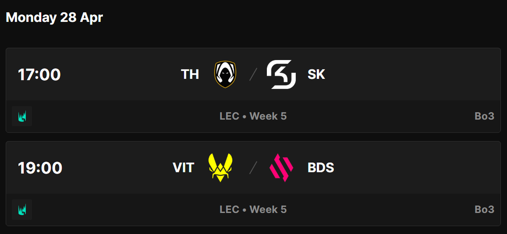 Lunes 28 de abril | Jornada 5 (Bo3)