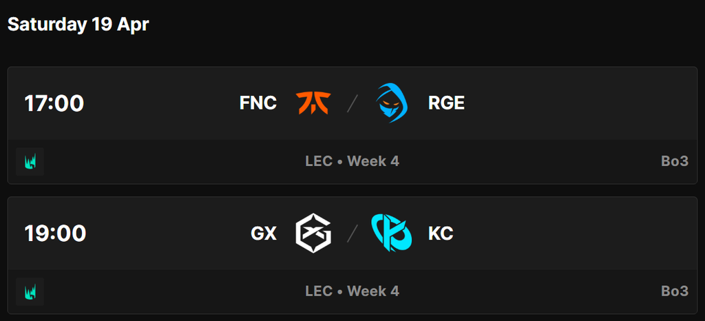 Sábado 19 de abril | Jornada 4 (Bo3)
