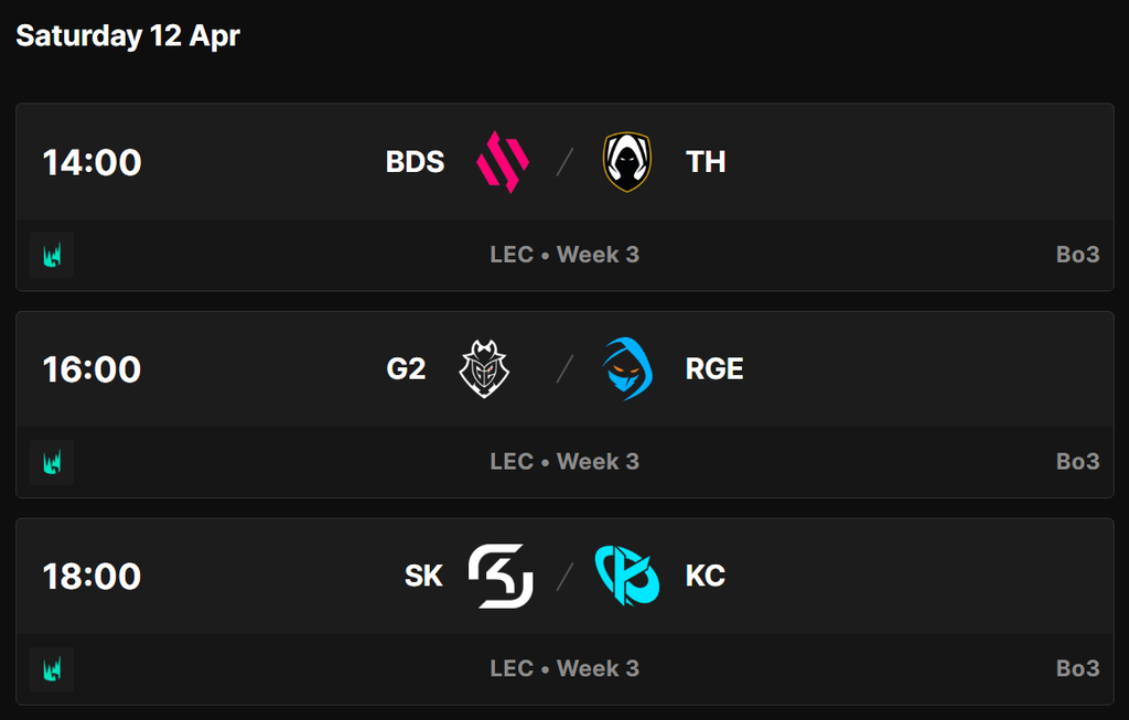 Sábado 12 de abril | Jornada 3 (Bo3)