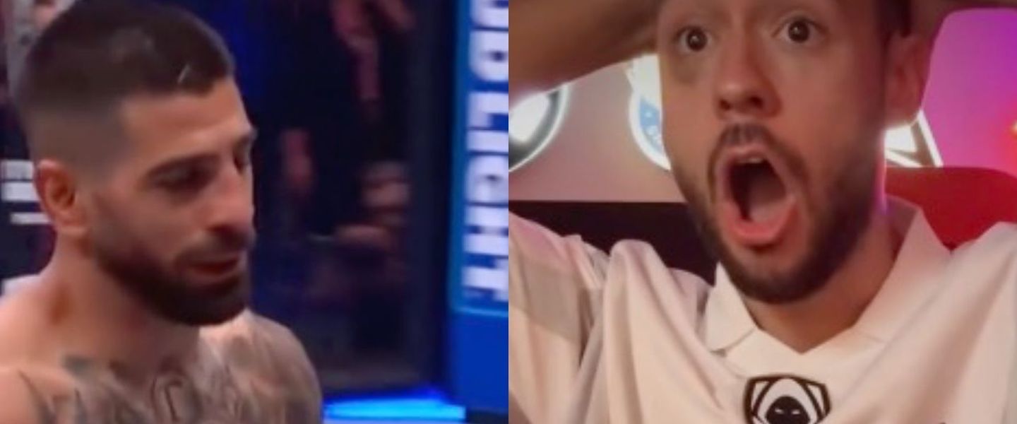 Grefg reacciona al KO de Ilia Topuria con las manos en la cabeza
